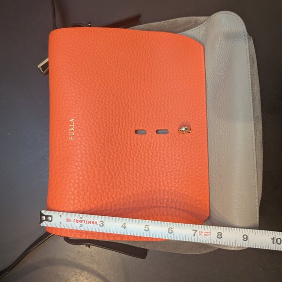 Furla Leather & Suede Hibiscus/Stucco Shoulder Bag - Picture 7 of 11